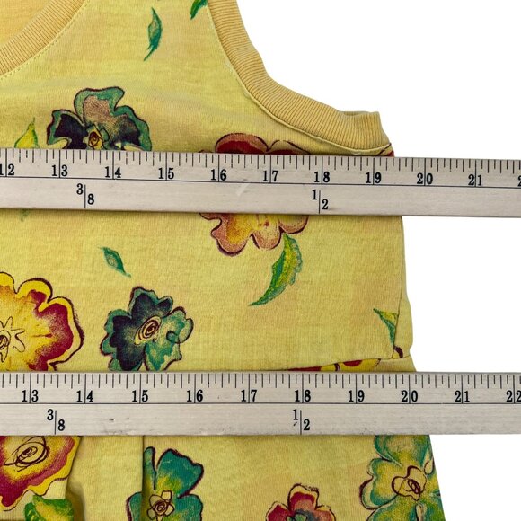MAZE Vintage Women's Dress size Medium Yellow Floral Cotton Sleeveless midi - Picture 6 of 7